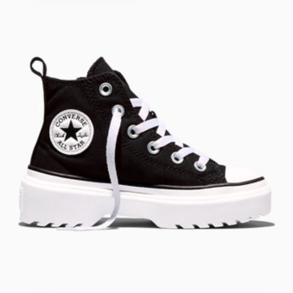 Converse Kids Lugged Lift Platform High-Top Sneakers - Black And White Size 13